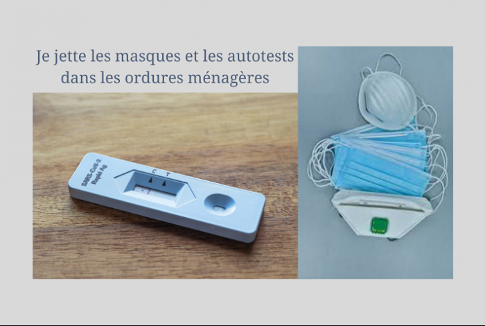 Auto test covid et masques non recyclables