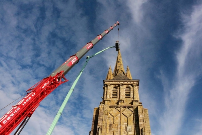 Flèche de la basilique : la première étape du sauvetage