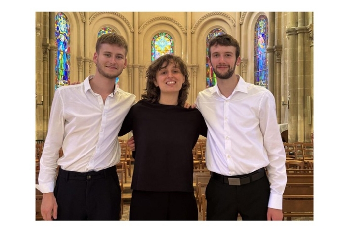 Judith Laithier (hautbois), Justin Paviot (violon), Nicolas Kilhoffer (orgue)